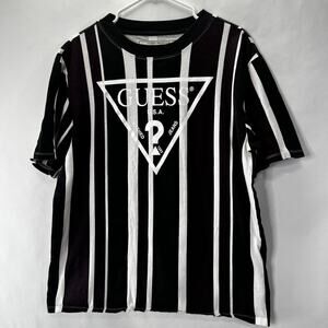 Vintage Y2K Guess Originals Men's Striped Shirt Oversized Size S
